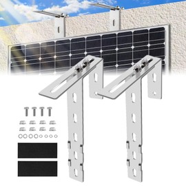 Aolawco Set of 2 Solar Balcony Power Station Brackets, Balcony Hook Set, Adjustable Balcony Bracket for Solar Panels, Solar Panel Holder, No Drilling Required for Solar Panel, Round, Square Balcony