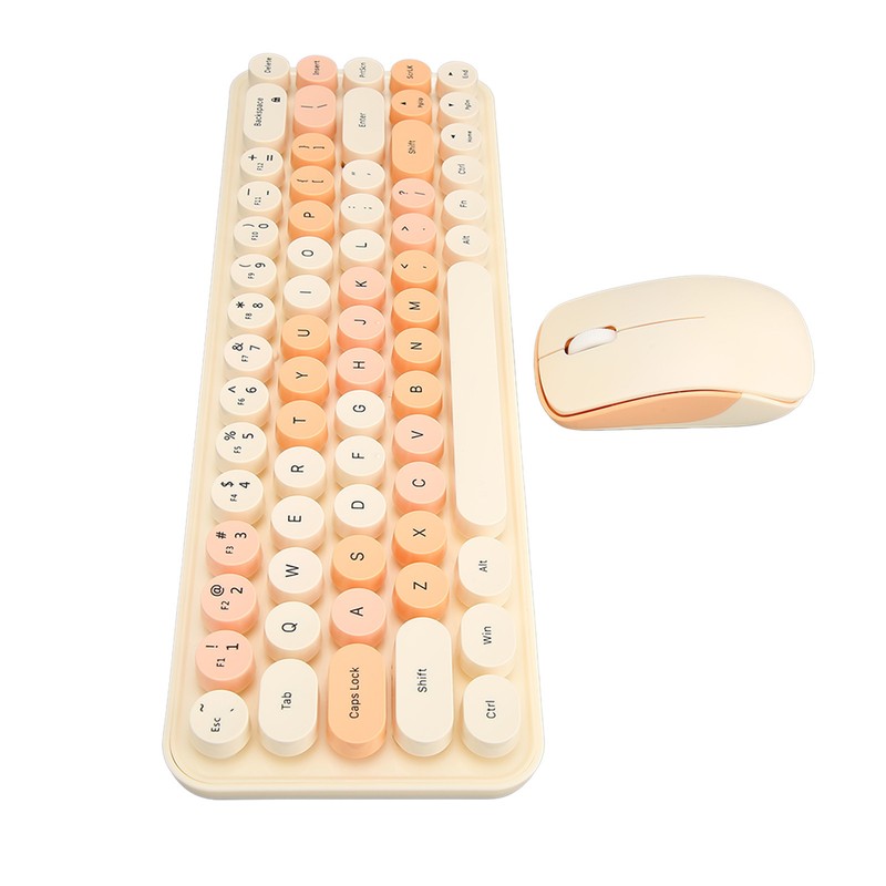 USB Keyboard Mouse 2.4G Wireless 68 Keys Low Consumption Retro