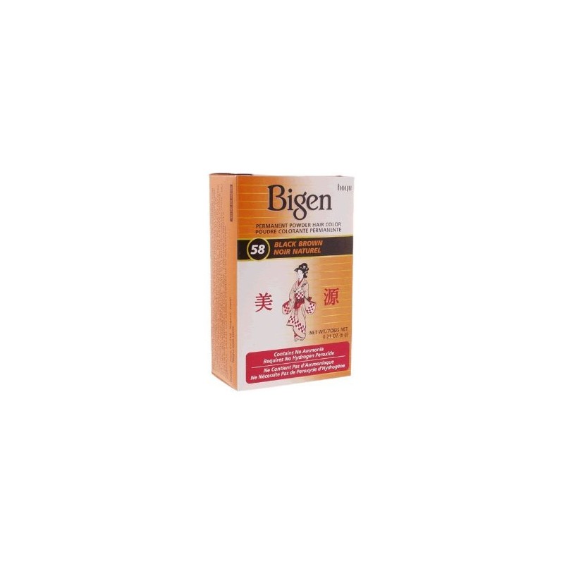 Bigen Permanent Powder Hair Color 58 Black Brown 1 Ea