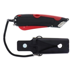 12 pack Easy Cut Safety Box Utility Cutter 1000 Red with Holster and Lanyard Easycut