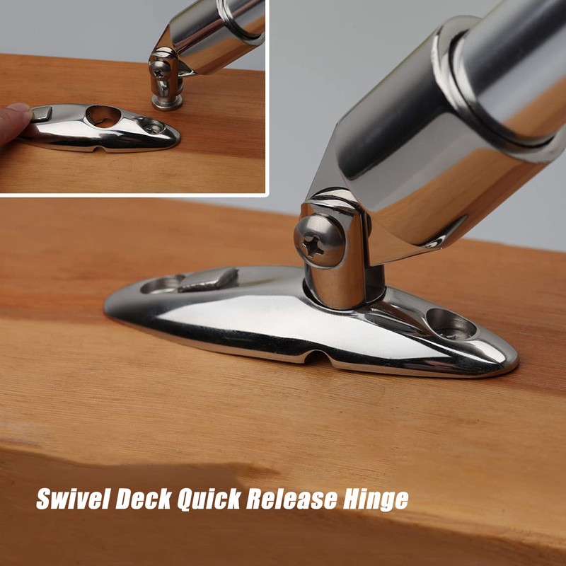 Swivel Deck Quick Release Hinge Stainless Steel 92mm Boat Bimini