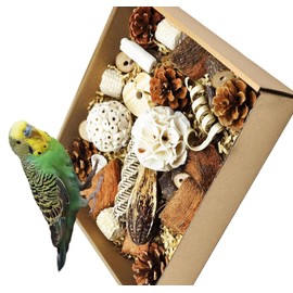 LimCryspp Natural Foraging and Biting Toy Box, an Interactive Biting Toy Suitable for Tiger Skin, Black Phoenix, Cone-Tailed, Peony Parrot and Small and Medium-Sized Birds