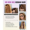 12Inch Highlight Brown Bob Wig Human Hair 13x4 HD Lace