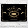 The Garrison, gold black pub A4 metal sign