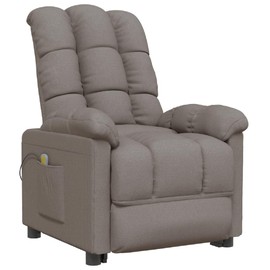 vidaXL Massage Recliner Chair, Adjustable Relaxation Seat with Vibration Massage Points, Robust Frame, Taupe Fabric Upholstery, Manual Reclining Features
