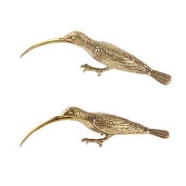 SHIDXIB 2Pcs Handcrafted Solid Copper Annunciation Bird Ornament for Micro Landscape Decor Office Desktop Home Decor