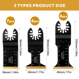 15pcs Titanium Oscillating Saw Blades Metal Cutting, Professional Multitool Blades for Soft Metal Nails Hard Material and Wood Plastic, Multi Tool Blade Kits