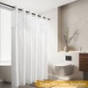 Jowels White Linen Cloth Shower Curtain No Hook Shower Curtain