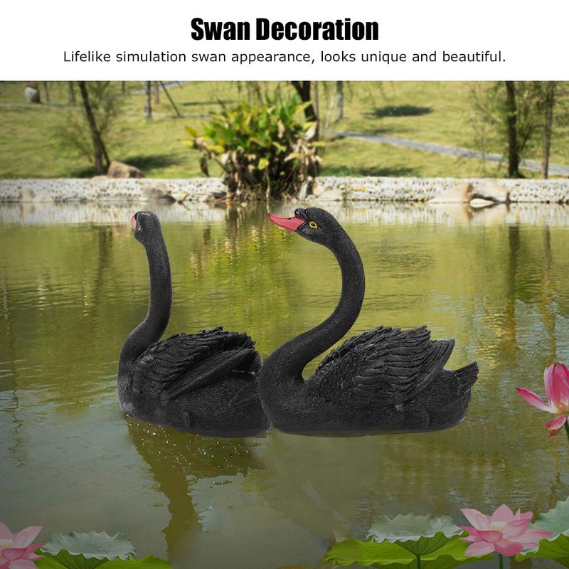 Floating Fake Swans, Simulation Swan Float Freely Black Lifelike for