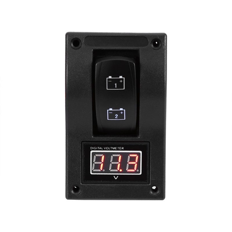 12V DC Marine Boat Voltmeter LED Dual Battery Test Panel