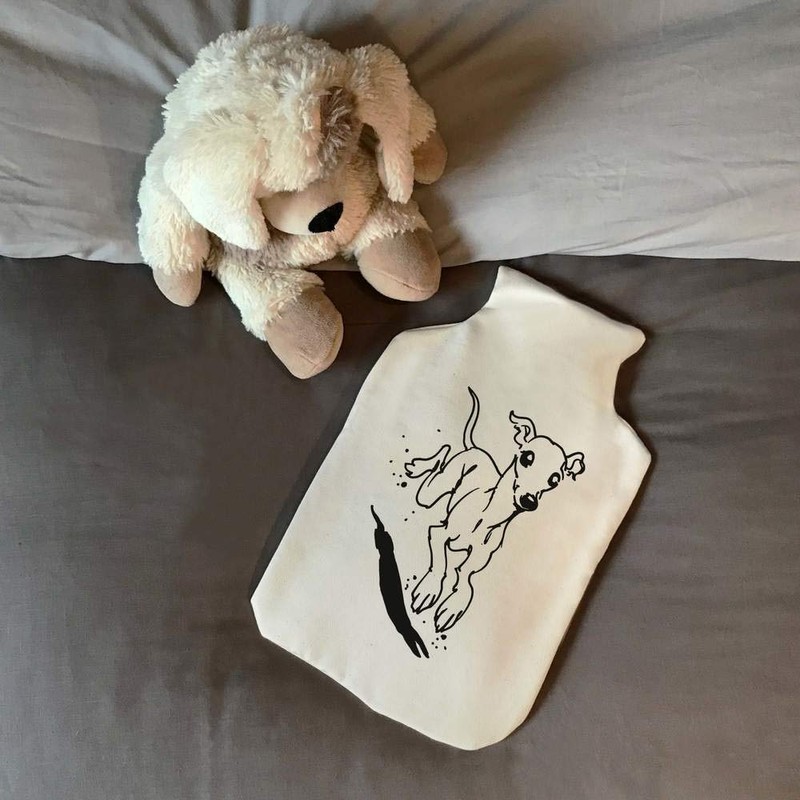'Bounding Whippet' Hot Water Bottle Cover (HW00019367)