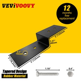 VEVIVOOVY 10“ x 3” Heavy Duty Steel Z Bracket,Double Angle Channel Profile Corner Brace for Shelf Fixing Timber Connector Pergola Hardware Brackets for Pavilion,Tree House with Screws(8Pack)