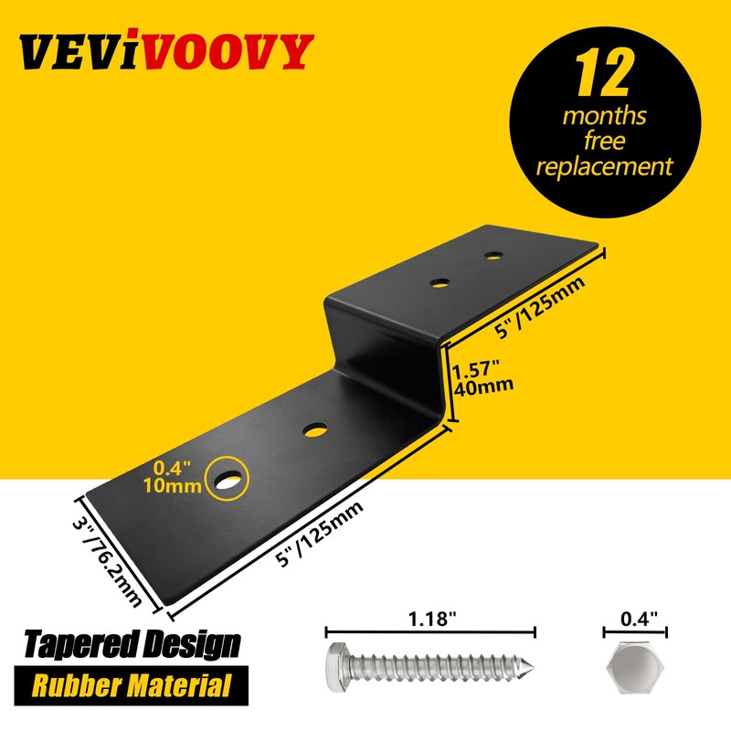 VEVIVOOVY 10“ x 3” Heavy Duty Steel Z Bracket,Double Angle