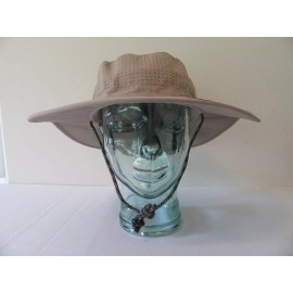 MISSION UPF 50 Wide Brim Khaki Tan Cooling Booney Sun Hat Washable Fishing Kayak