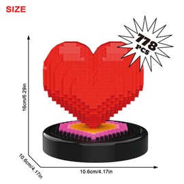 Larcele Micro Building Blocks Set, DIY Mini 3D Building Toy Bricks,778 Pieces KLJM-08 (Love 1)