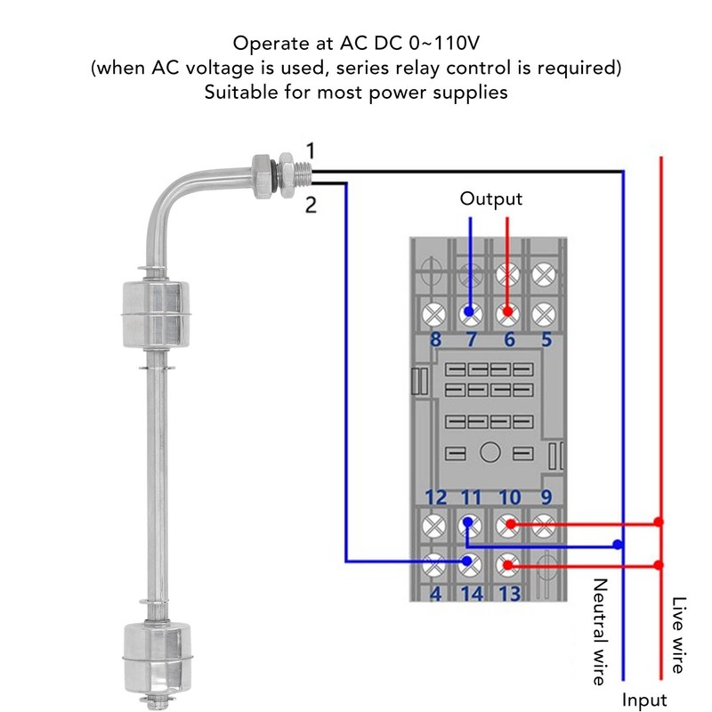 Water Level Sensor Stainless Steel Liquid Float Switch Controller for