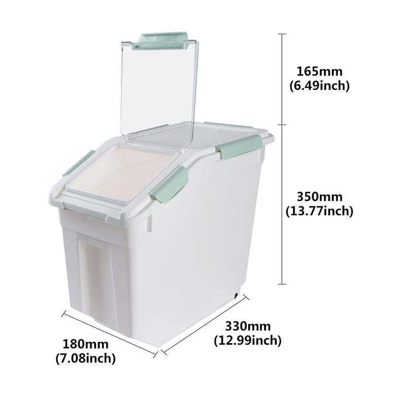 Qiveno Flour container 25 lbs, Airtight Rice Storage Container, Pink