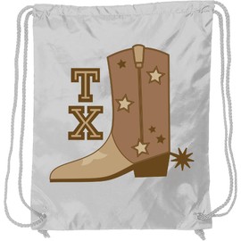 inktastic Texas Cowboy Boot Drawstring Bag White 497d