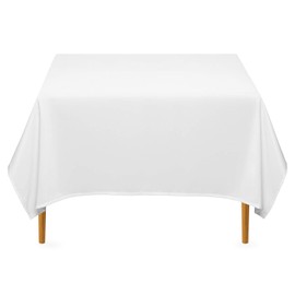 Lann's Linens - 70" Square Premium Tablecloth for Wedding/Banquet/Restaurant - Polyester Fabric Table Cloth - White