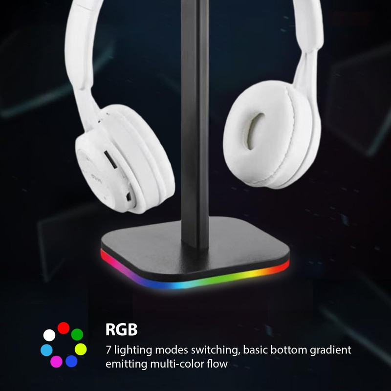 FUNFANG Headphone Stand Bottom Illuminated Headphone Holder RGB Light for