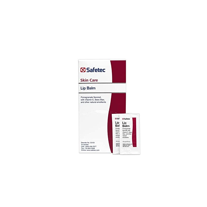 Safetec - Bálsamo labial con sabor a granada, 144 paquetes/caja