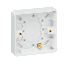 Knightsbridge CU1600 CU Curved Edge Double Pattress Box with Earth Terminal and Cable Strain Relief, White, 16mm deep