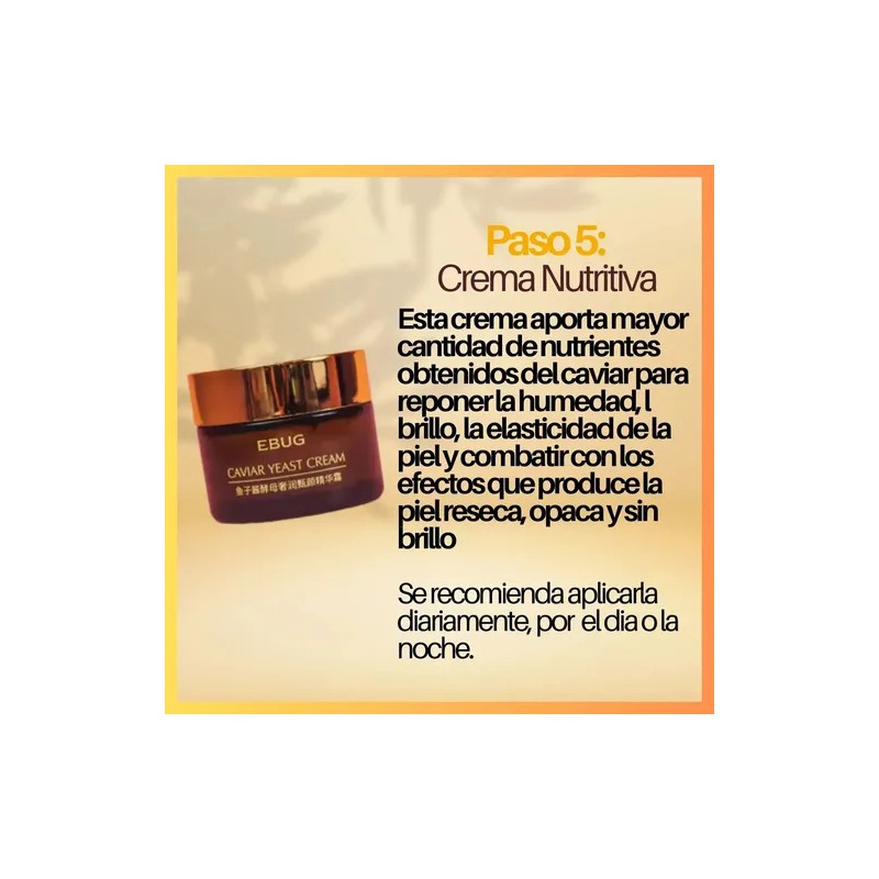 Cuidado Facial Kit Caviar Tónico Serum Crema Colágeno 5pz F