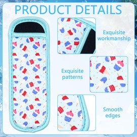 Pack of 6 Popsicle Holder Bags, Ice Lolly Holder for Children, Ice Pop Neoprene Anti Frosting Sleeves, Reusable Multicoloured Ice Sleeves for Children Ice Drinks Summer Party Indoor Outdoor Party