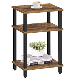 TUTOTAK End Table, Side Table, Nightstand, 3-Tier Storage Shelf, Couch Table for Small Space, Living Room, Bed Room TB01BB049
