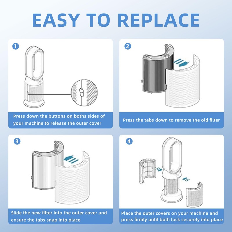 PH04 2 in 1 Replacement Filter Compatible with Dyson HP09