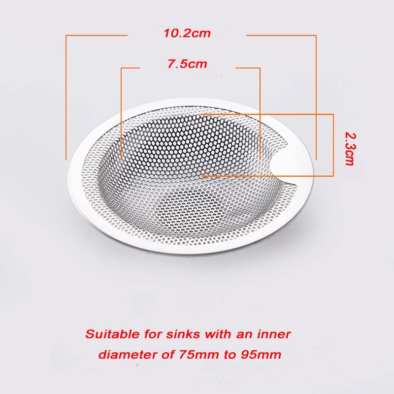 2 PCS Kitchen Sink Strainer,with Handle,Stainless Steel Kitchen Sink Drain
