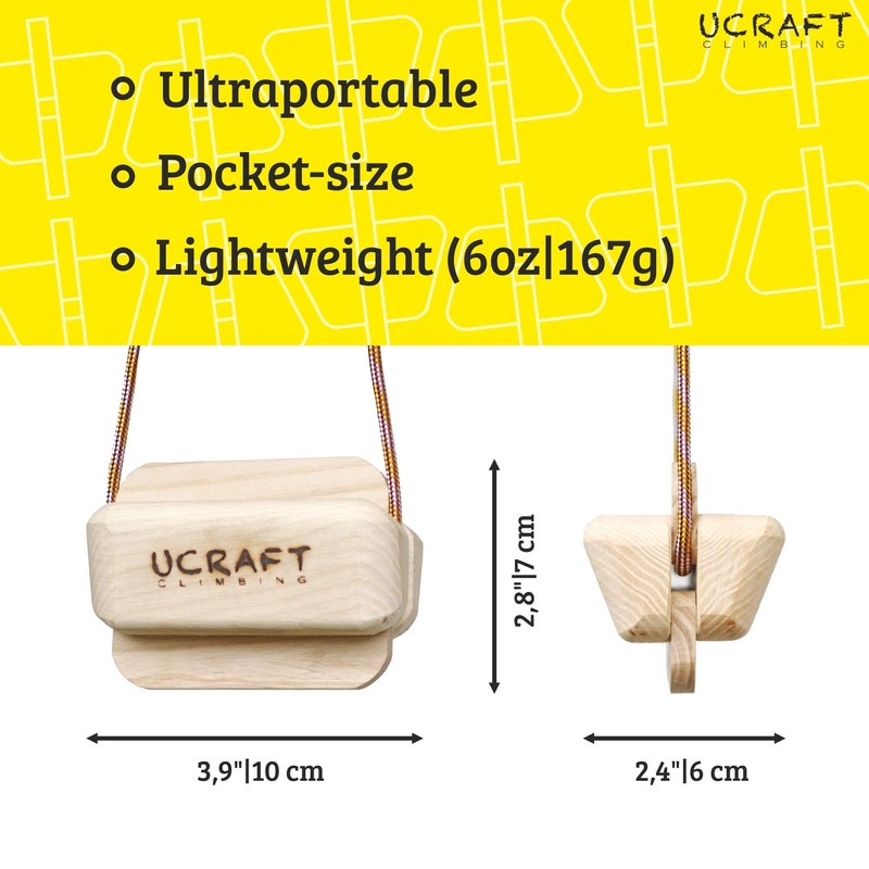 Ucraft Pocket-Sized Climbing Hangboard. Portable Fingerboard for Training and Warm-up
