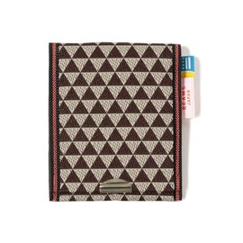 Beams Japan Small Items, Takada Textile x BEAMS Japan Bespoke Folding Card & Coin, Wallet, Pattern, 2 Scales Free, Braun