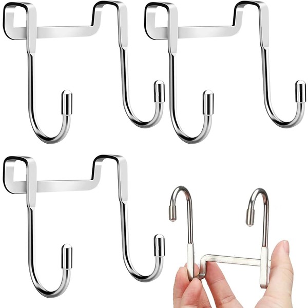 3pcs Over Door Hook, Shower Door Hooks, 304 Stainless Steel