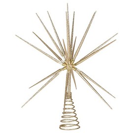 Roman 133174 Gold Burst Tree Topper Spikes on Spring, 15 inch