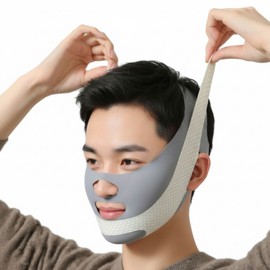 펀픽 남성용 턱 선 브이라인 얼굴 리프팅밴드, 그레이, 1개 Funpic Men's Jawline V-Line Face Lifting Band, Gray, 1 Piece