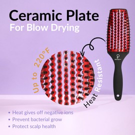 Inatekpro Hair Brush - Curved & Vented Detangler Brush - Boar Bristle Hair Brush - Curly Hair Brush for All Hair Types - Ideal for Wet & Dry Hair, Kids, Women & Men