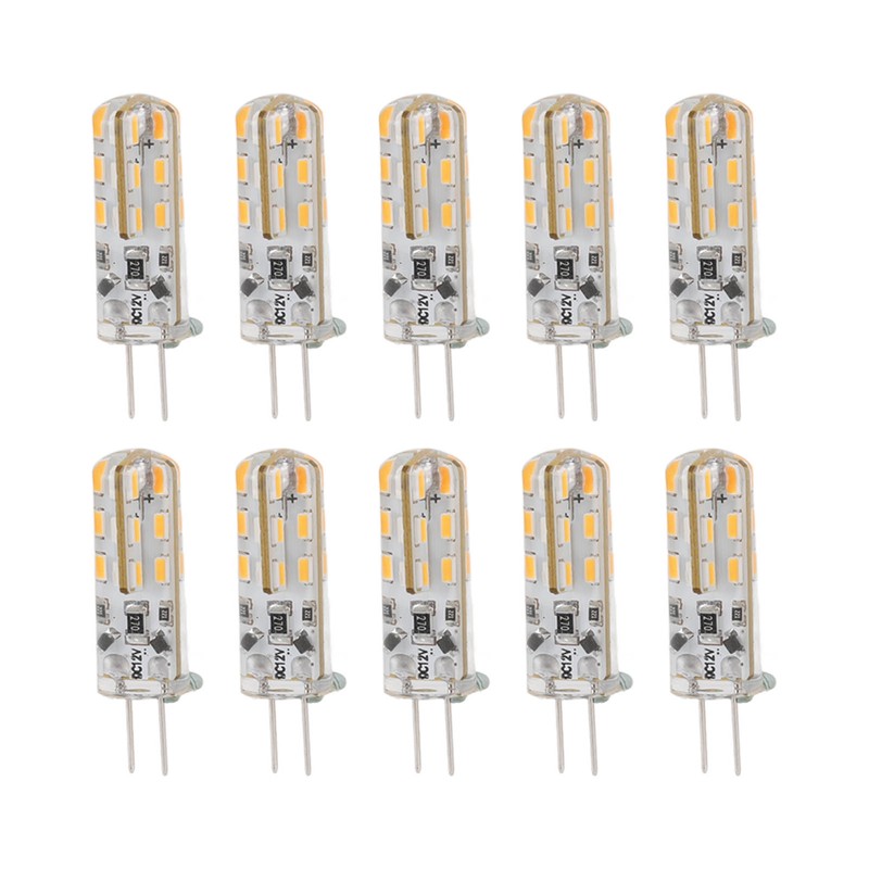 10pcs G4 LED Bulb 1.5W DC12V Warm White 3000K 110LM