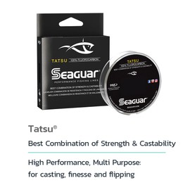 Seaguar Tatsu 100% Fluorocarbon Fishing Line DSF, 22lbs, 200yds Break Strength/Length - 22TS200