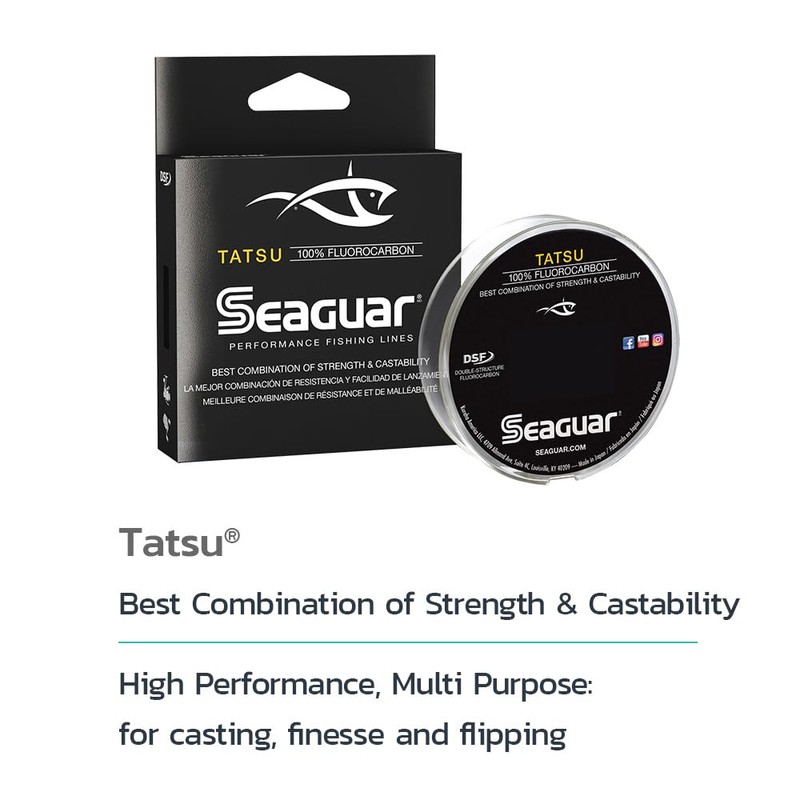 Seaguar Tatsu 100% Fluorocarbon Fishing Line DSF, 22lbs, 200yds Break