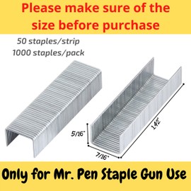Mr. Pen Light Duty Staples, 5/16 Inch, 8 mm, 1000/Box, Fine Wire, For Mr. Pen Staple Gun