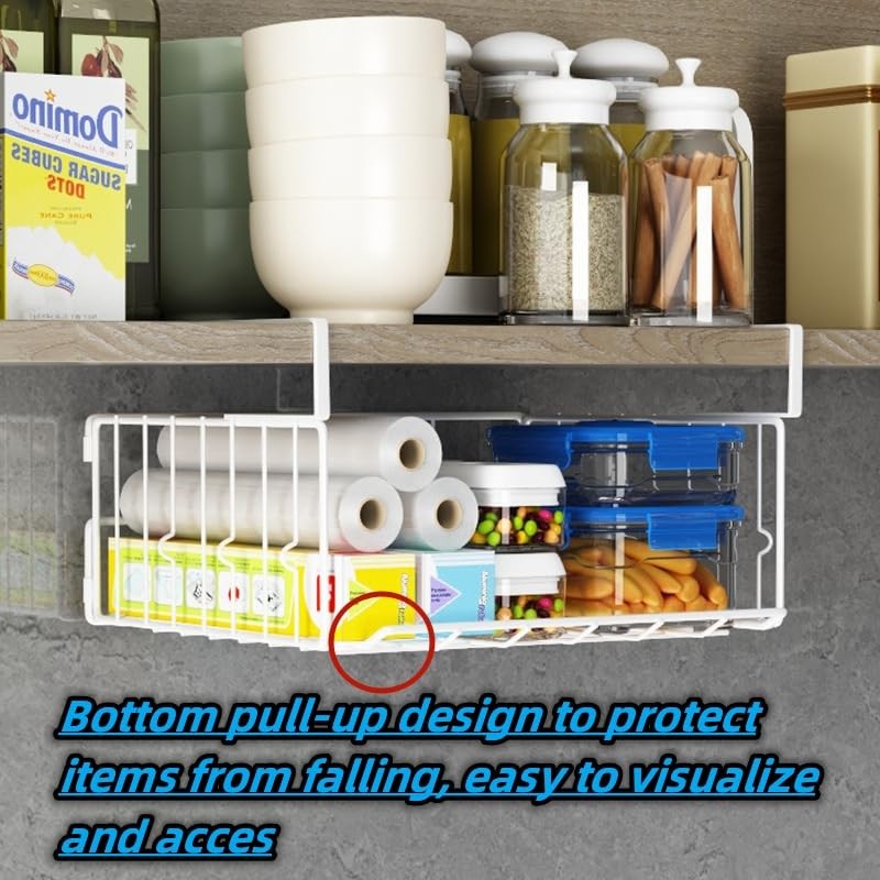 Couwilson Under Shelf Basket Storage 2Pack - 12.6in Metal Under