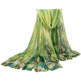 FAIRYGATE Green Scarf Fashion Women Scarfs Chic Ladies Lightweight Wraps Cotton Lien Scarves Soft Shawl Long Wrap Head Shawls for Womens Lady Girl 52027