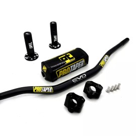 ProTaper Original "Evo" PRO TAPER Handlebar Fat Bar DIRT BIKE 1 1/8'' ATV Quad GRIPS Pads