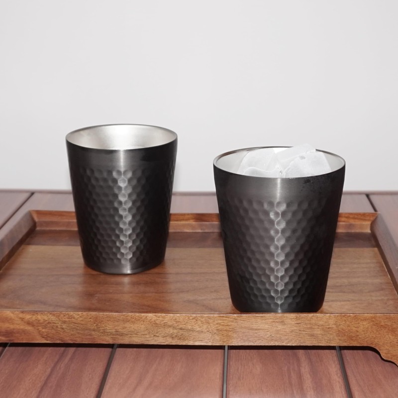 TIICOO Stainless Steel Cups 2 Packs 300 ml, Stackable Double