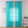 OVZME Turquoise Sheer Curtains 2 Panel Sets 84" Inch Length