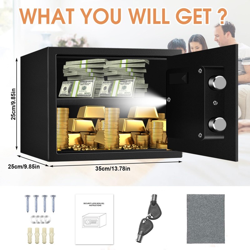 1.2 Cub Small Fireproof Safes for Home Use, Digital Home