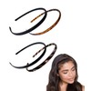 Pack of 4 Thin Plastic Headbands with Teeth Soft Headbands