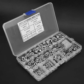 Nikou Hex Nuts, 360 Pieces Stainless Steel Nuts with High Tenacity Hex Nuts Coarse Thread American System UNC Nuts Connectors with Clear Thread