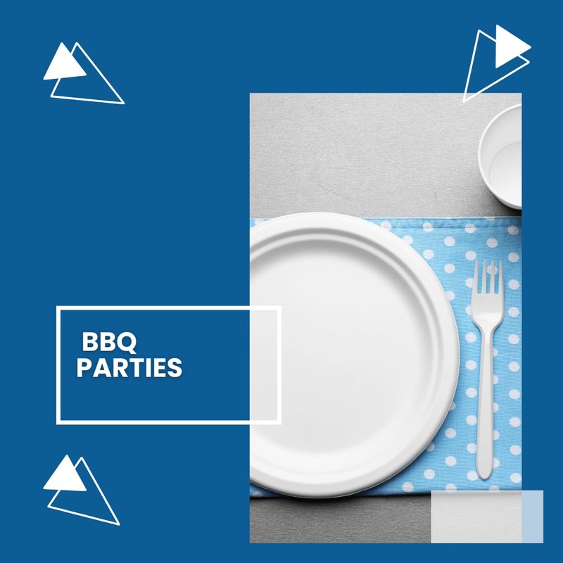CafeTEq Bagasse Heavy-Duty White Round Plates Super Rigid Disposable Eco